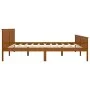 Solid pine wood bed frame honey brown 200x200 cm by vidaXL, Beds and slatted bases - Ref: Foro24-322194, Price: 107,00 €, Dis...