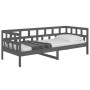 Solid gray pine wood sofa bed 90x200 cm by vidaXL, Beds and slatted bases - Ref: Foro24-820209, Price: 114,21 €, Discount: %