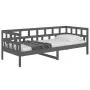 Solid gray pine wood sofa bed 90x200 cm by vidaXL, Beds and slatted bases - Ref: Foro24-820209, Price: 114,36 €, Discount: %