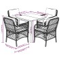 Set comedor de jardín 5 pzas cojines ratán sintético gris claro