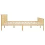 Solid pine wood bed frame 200x200 cm by vidaXL, Beds and slatted bases - Ref: Foro24-322180, Price: 105,62 €, Discount: %