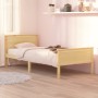Solid pine wood bed frame 100x200 cm by vidaXL, Beds and slatted bases - Ref: Foro24-322175, Price: 73,52 €, Discount: %