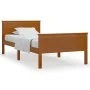 Solid pine wood bed frame honey brown 100x200 cm by vidaXL, Beds and slatted bases - Ref: Foro24-322189, Price: 98,76 €, Disc...