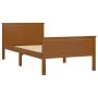 Solid pine wood bed frame honey brown 100x200 cm by vidaXL, Beds and slatted bases - Ref: Foro24-322189, Price: 98,76 €, Disc...