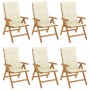 Reclining garden chairs and cushions 6 pcs solid teak wood by vidaXL, Garden chairs - Ref: Foro24-3196495, Price: 1,00 €, Dis...