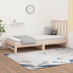 Sofá cama extraíble madera maciza de pino 2x(90x190) cm