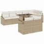 Conjunto de sofá de jardín 9 pcs beige y crema 100 x 55 x 73 cm