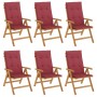 Reclining garden chairs and cushions 6 pcs solid teak wood by vidaXL, Garden chairs - Ref: Foro24-3196502, Price: 1,00 €, Dis...