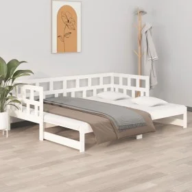 Removable sofa bed solid white pine wood 2x(90x200) cm by vidaXL, Beds and slatted bases - Ref: Foro24-820223, Price: 241,99 ...