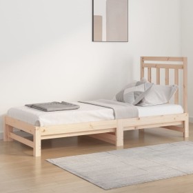 Sofá cama extraíble madera maciza de pino 2x(90x200) cm