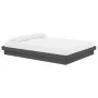 Double gray solid wood bed frame 135x190 cm by vidaXL, Beds and slatted bases - Ref: Foro24-819949, Price: 168,77 €, Discount: %