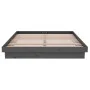Double gray solid wood bed frame 135x190 cm by vidaXL, Beds and slatted bases - Ref: Foro24-819949, Price: 168,77 €, Discount: %