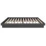 Double gray solid wood bed frame 135x190 cm by vidaXL, Beds and slatted bases - Ref: Foro24-819949, Price: 168,77 €, Discount: %