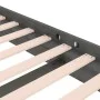 Double gray solid wood bed frame 135x190 cm by vidaXL, Beds and slatted bases - Ref: Foro24-819949, Price: 168,77 €, Discount: %