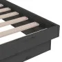 Double gray solid wood bed frame 135x190 cm by vidaXL, Beds and slatted bases - Ref: Foro24-819949, Price: 168,77 €, Discount: %