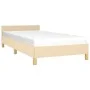 Bed frame with cream fabric headboard 80x200 cm by vidaXL, Beds and slatted bases - Ref: Foro24-347372, Price: 95,07 €, Disco...