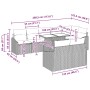 Conjunto de sofá de jardín 9 pcs Gris claro 100 x 55 x 73 cm