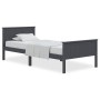 Solid gray pine wood bed frame 100x200 cm by vidaXL, Beds and slatted bases - Ref: Foro24-322203, Price: 85,52 €, Discount: %