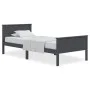 Solid gray pine wood bed frame 100x200 cm by vidaXL, Beds and slatted bases - Ref: Foro24-322203, Price: 84,70 €, Discount: %