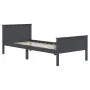 Solid gray pine wood bed frame 100x200 cm by vidaXL, Beds and slatted bases - Ref: Foro24-322203, Price: 84,70 €, Discount: %