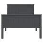 Solid gray pine wood bed frame 100x200 cm by vidaXL, Beds and slatted bases - Ref: Foro24-322203, Price: 84,70 €, Discount: %