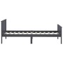 Solid gray pine wood bed frame 100x200 cm by vidaXL, Beds and slatted bases - Ref: Foro24-322203, Price: 85,52 €, Discount: %