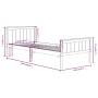 Solid gray pine wood bed frame 100x200 cm by vidaXL, Beds and slatted bases - Ref: Foro24-322203, Price: 85,52 €, Discount: %