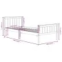 Solid gray pine wood bed frame 100x200 cm by vidaXL, Beds and slatted bases - Ref: Foro24-322203, Price: 84,70 €, Discount: %