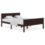 Estructura de cama madera maciza pino marrón oscuro 120x200 cm