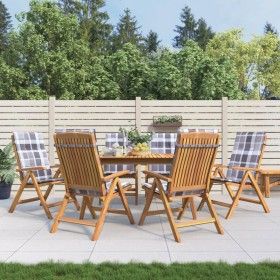 Liegende Gartenstühle und Kissen, 6 Stück, massives Teakholz von vidaXL, Gartenstühle - Ref: Foro24-3196507, Preis: 1,00 €, R...