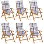 Reclining garden chairs and cushions 6 pcs solid teak wood by vidaXL, Garden chairs - Ref: Foro24-3196507, Price: 1,00 €, Dis...