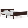 Estructura de cama madera maciza pino marrón oscuro 200x200 cm