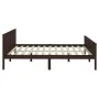 Dark brown solid pine wood bed frame 200x200 cm by vidaXL, Beds and slatted bases - Ref: Foro24-322201, Price: 112,99 €, Disc...
