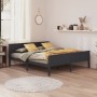 Solid gray pine wood bed frame 200x200 cm by vidaXL, Beds and slatted bases - Ref: Foro24-322208, Price: 161,91 €, Discount: %