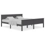 Solid gray pine wood bed frame 200x200 cm by vidaXL, Beds and slatted bases - Ref: Foro24-322208, Price: 161,91 €, Discount: %