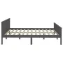 Solid gray pine wood bed frame 200x200 cm by vidaXL, Beds and slatted bases - Ref: Foro24-322208, Price: 159,78 €, Discount: %