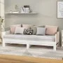 Sofá cama extraíble madera maciza de pino blanco 2x(80x200) cm de vidaXL, Camas y somieres - Ref: Foro24-820258, Precio: 201,...
