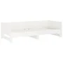 Sofá cama extraíble madera maciza de pino blanco 2x(80x200) cm de vidaXL, Camas y somieres - Ref: Foro24-820258, Precio: 201,...