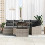 Conjunto de sofá de jardín con cojín 7 pcs Gris