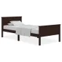 Estructura de cama madera maciza de pino marrón oscuro 90x200cm de vidaXL, Camas y somieres - Ref: Foro24-322195, Precio: 132...