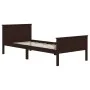 Estructura de cama madera maciza de pino marrón oscuro 90x200cm de vidaXL, Camas y somieres - Ref: Foro24-322195, Precio: 132...