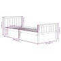 Estructura de cama madera maciza de pino marrón oscuro 90x200cm