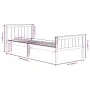 Estructura de cama madera maciza de pino marrón oscuro 90x200cm de vidaXL, Camas y somieres - Ref: Foro24-322195, Precio: 132...