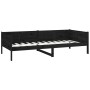 Sofá cama madera maciza de pino negro 90x190 cm