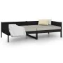 Solid black pine wood sofa bed 90x190 cm by vidaXL, Beds and slatted bases - Ref: Foro24-820251, Price: 122,31 €, Discount: %