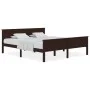 Dark brown solid pine wood bed frame 180x200 cm by vidaXL, Beds and slatted bases - Ref: Foro24-322200, Price: 177,01 €, Disc...