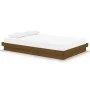 Honey brown solid wood double bed frame 120x190 cm by vidaXL, Beds and slatted bases - Ref: Foro24-819945, Price: 200,32 €, D...