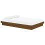 Honey brown solid wood double bed frame 120x190 cm by vidaXL, Beds and slatted bases - Ref: Foro24-819945, Price: 203,52 €, D...