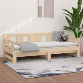 Removable sofa bed solid pine wood 2x(90x190) cm by vidaXL, Beds and slatted bases - Ref: Foro24-820292, Price: 160,20 €, Dis...