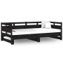 Removable sofa bed solid black pine wood 2x(90x190) cm by vidaXL, Beds and slatted bases - Ref: Foro24-820326, Price: 187,34 ...